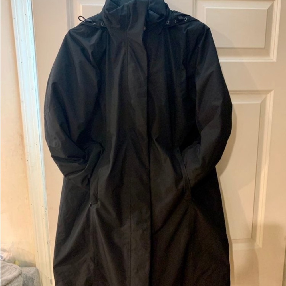 Land's End Black Mid Length Down Commuter Coat Black … Gem